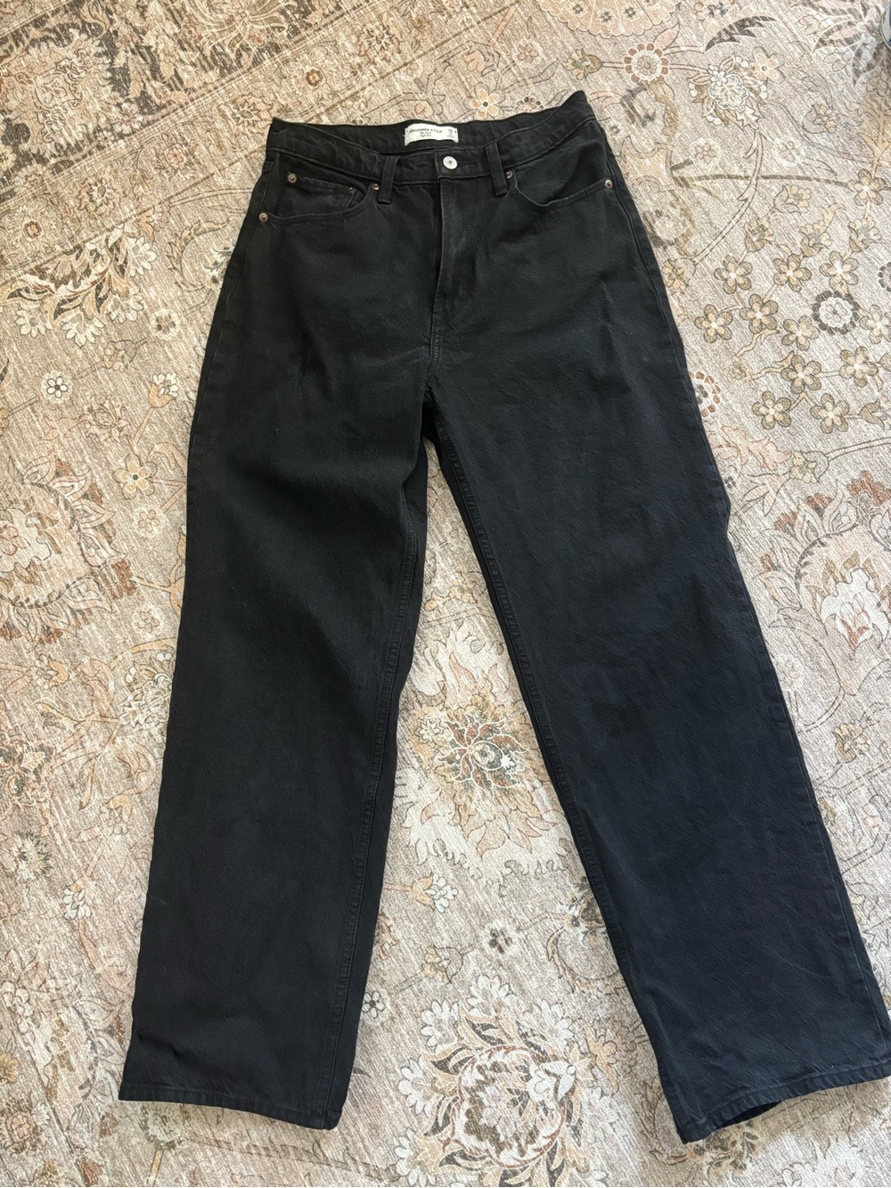 Abercrombie & Fitch Men's Black Straight Jeans